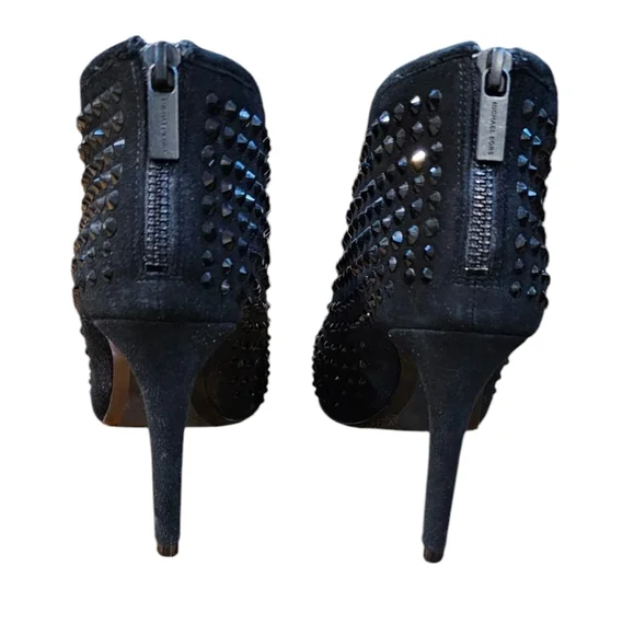 MICHAEL Michael Kors - Dani Open Peep Toe Crystal Bootie 4" High Heel Spiked - Picture 4 of 11
